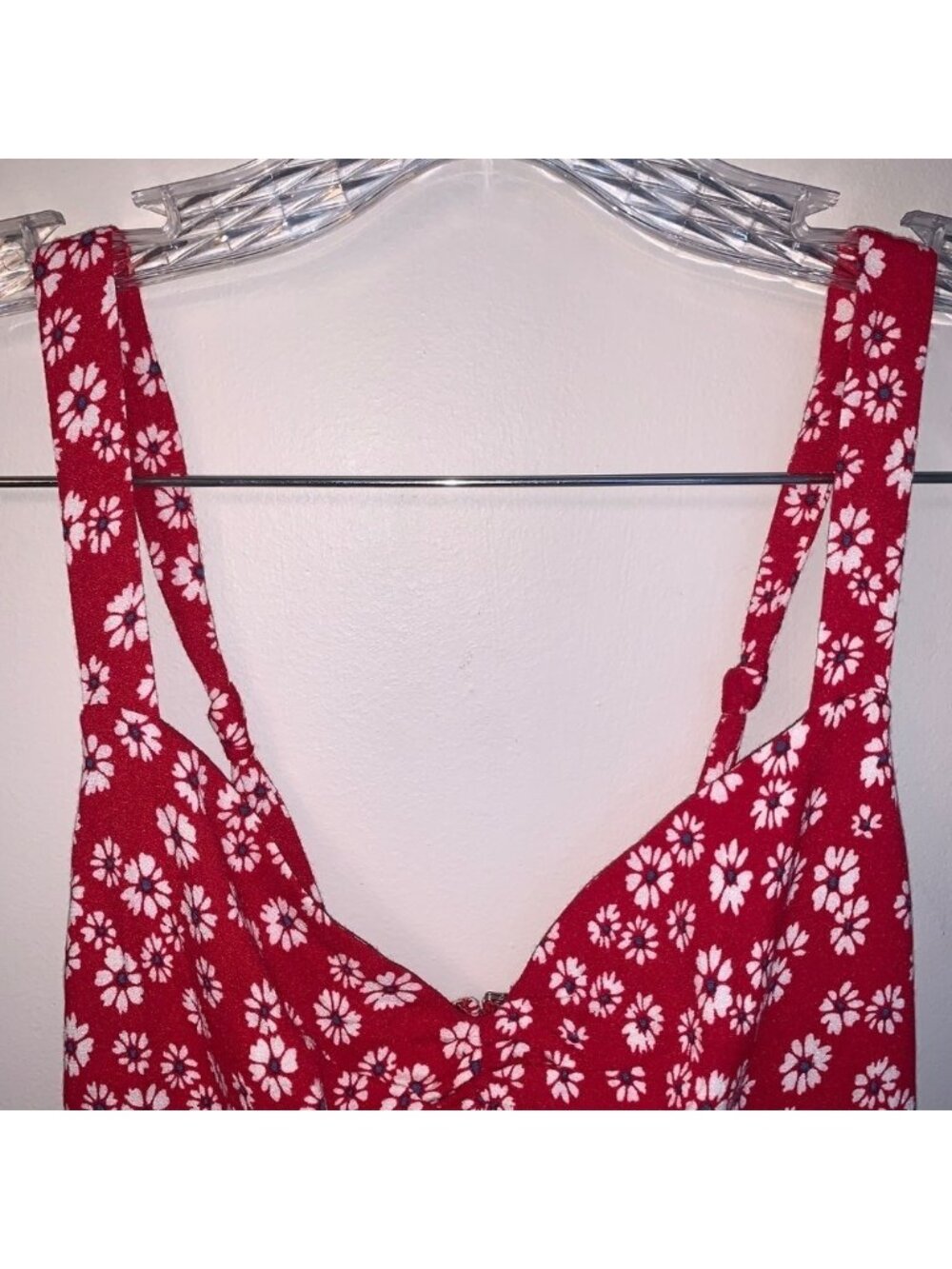 Reformation Baldwin Dress Red Daisy Print Mini Dress 4 - Picture 11 of 14
